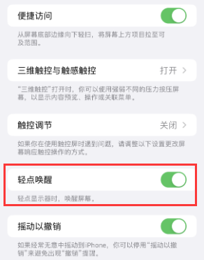 获嘉苹果授权维修站分享iPhone轻点无法唤醒怎么办 